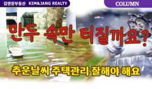 Read more about the article 만두 속만 터질까요? 겨울철 주택관리 필수!